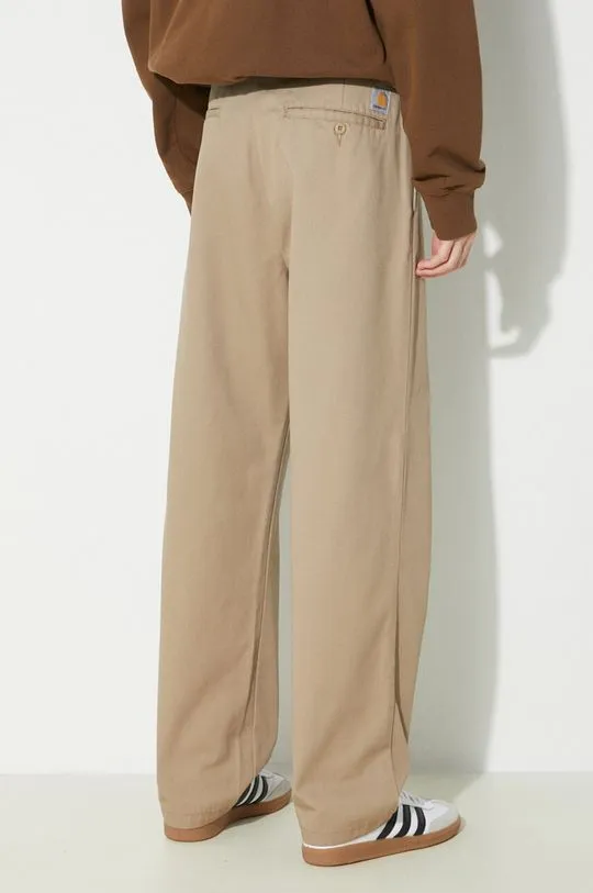 Carhartt WIP trousers Calder Pant men's beige color I030473.8Y02