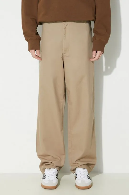 Carhartt WIP trousers Calder Pant men's beige color I030473.8Y02