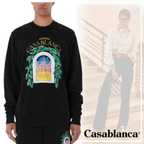 Casablanca  |Crew Neck Unisex Sweat Street Style Long Sleeves Plain