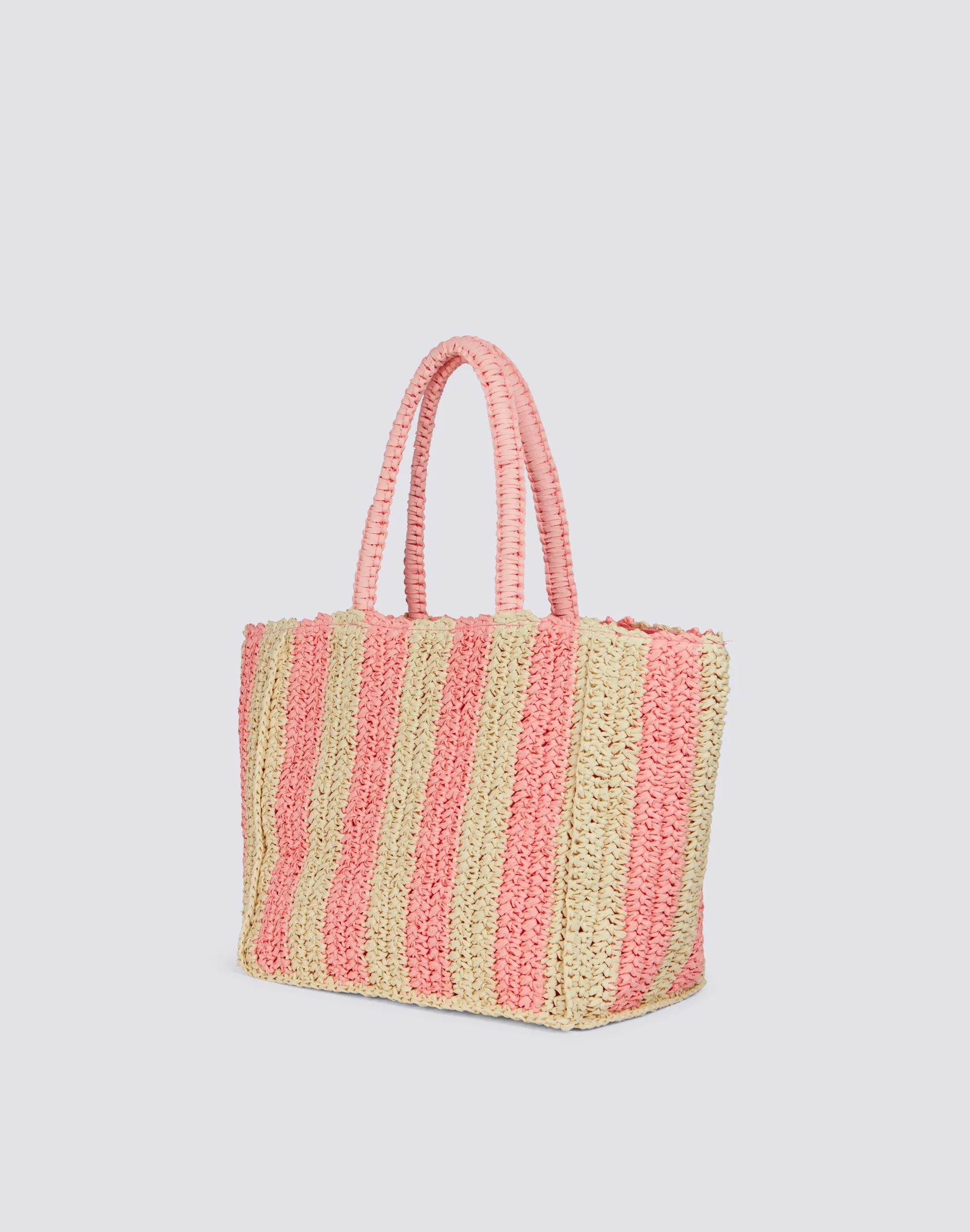 CHOU - BORSA IN PAPER STRAW CON LOGO RICAMATO