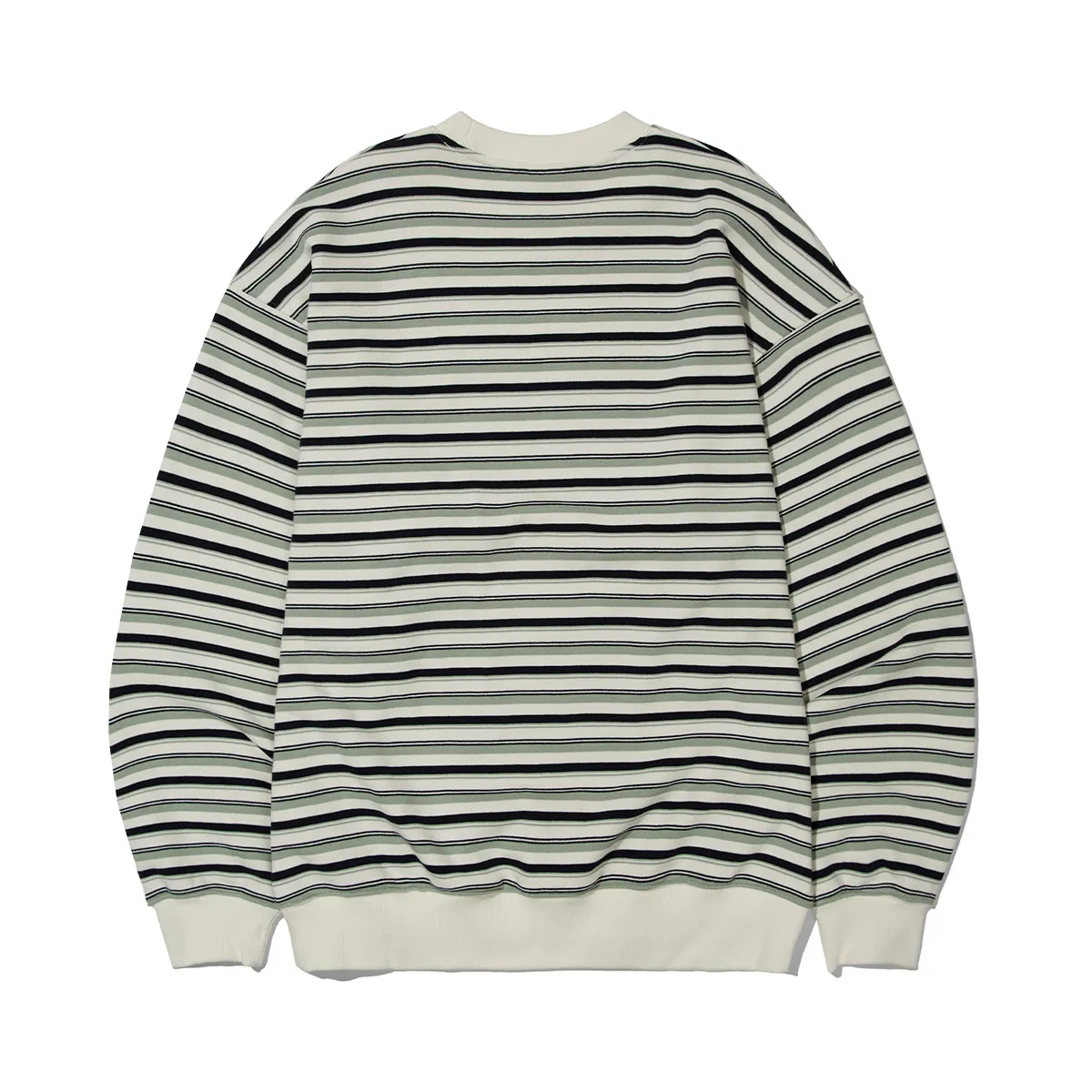 Code graphy  |Crew Neck Stripes Unisex Street Style Long Sleeves Cotton