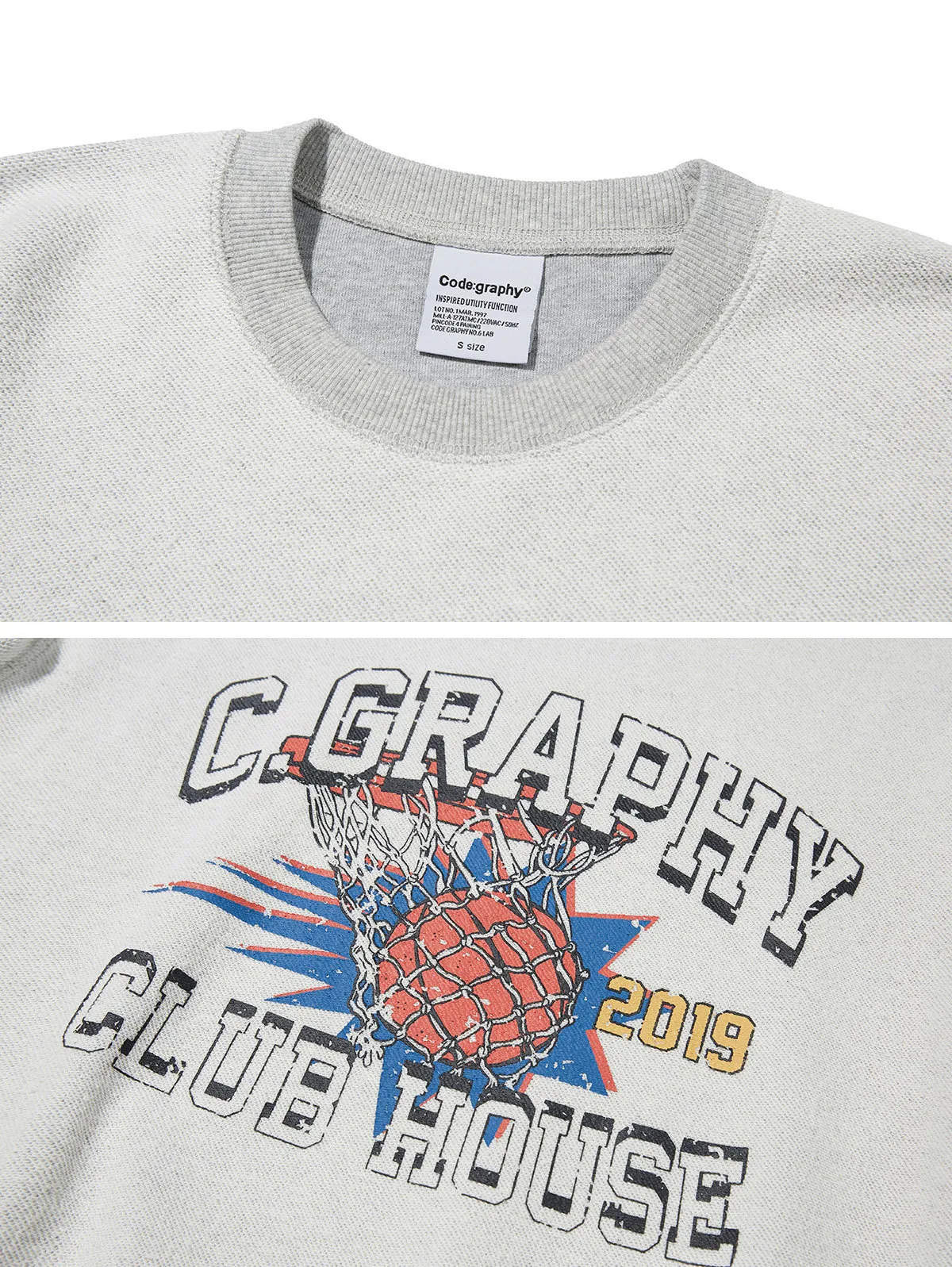 Code graphy  |Crew Neck Unisex Street Style Bi-color Long Sleeves Cotton