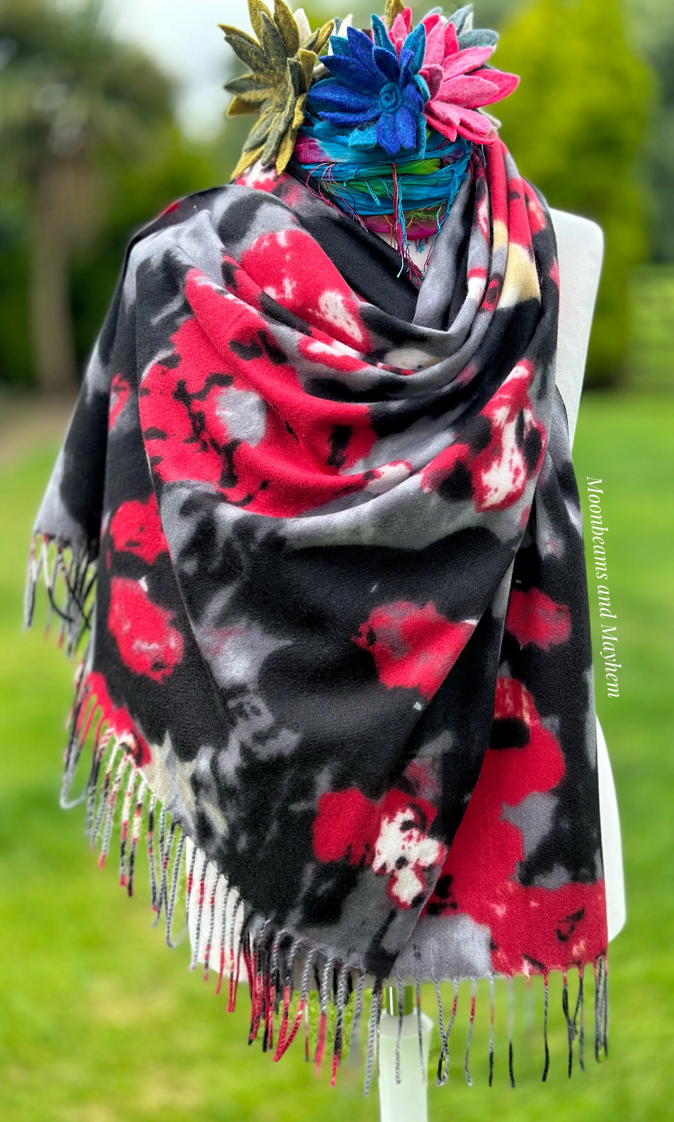 DIVINE POPPY SCARF / PASHMINA / SHAWL