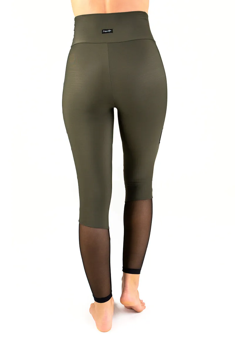 Dragonfly Barbara Leggings - Khaki Mesh