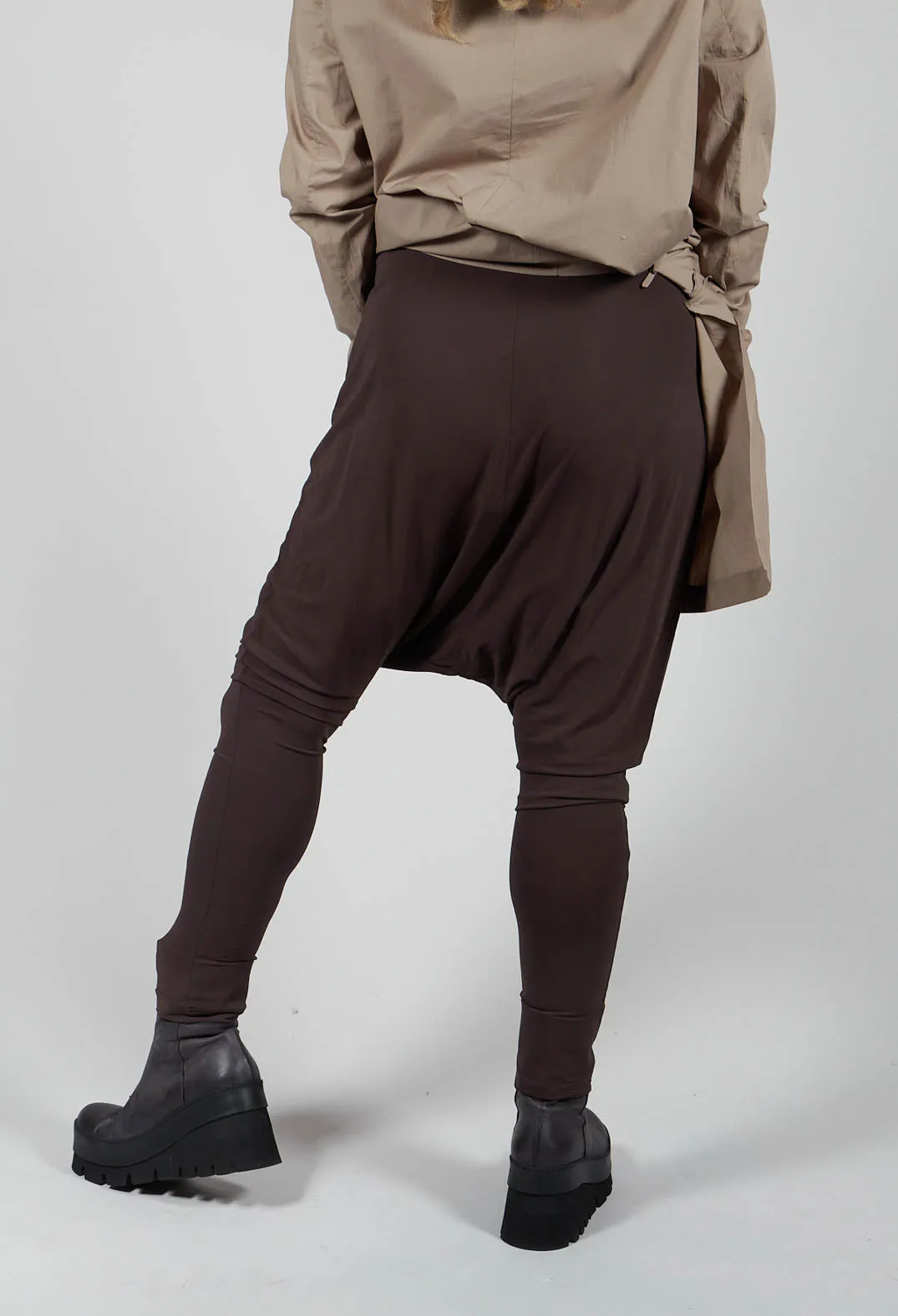 Drop Crotch Leggings in Brown