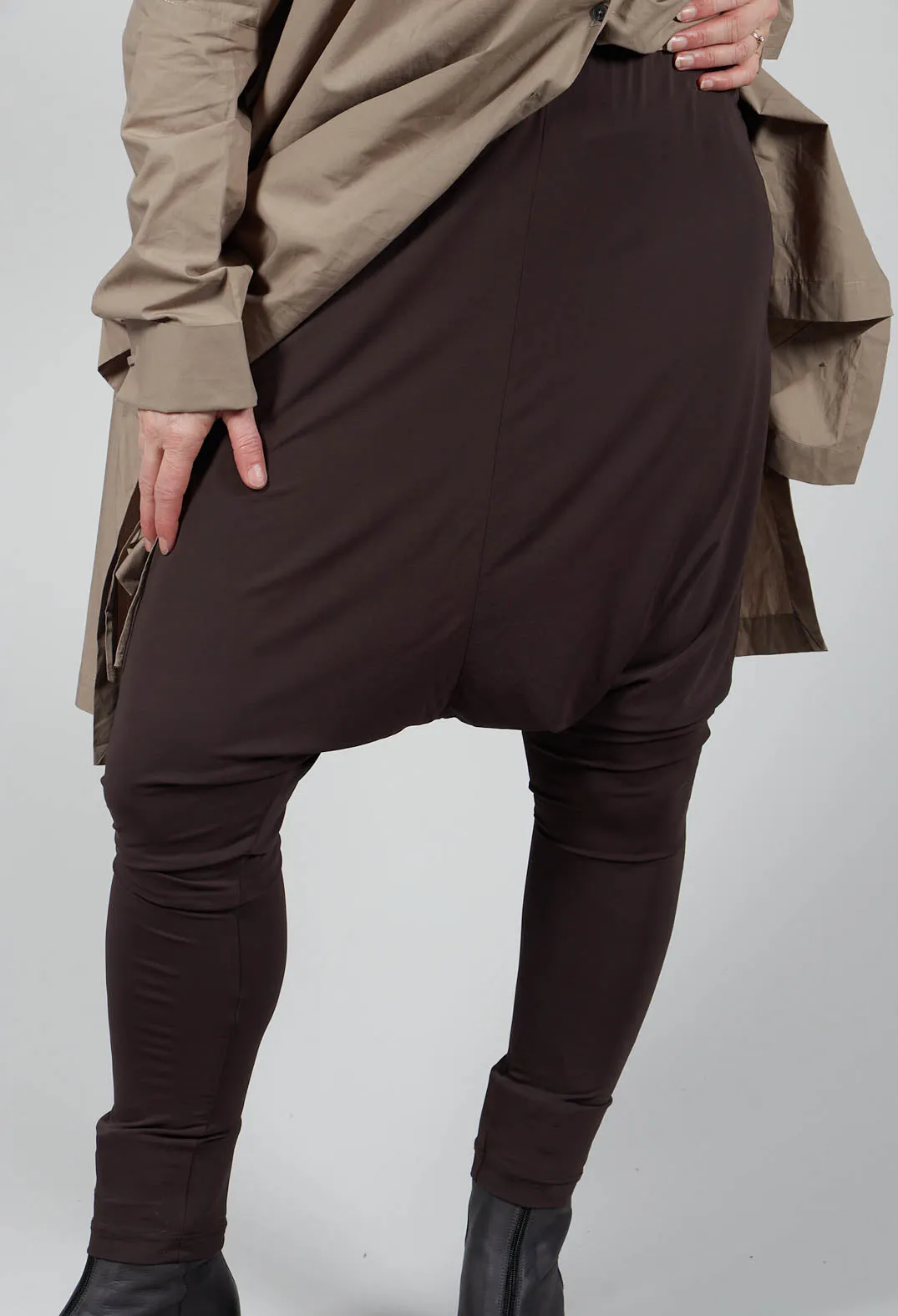 Drop Crotch Leggings in Brown