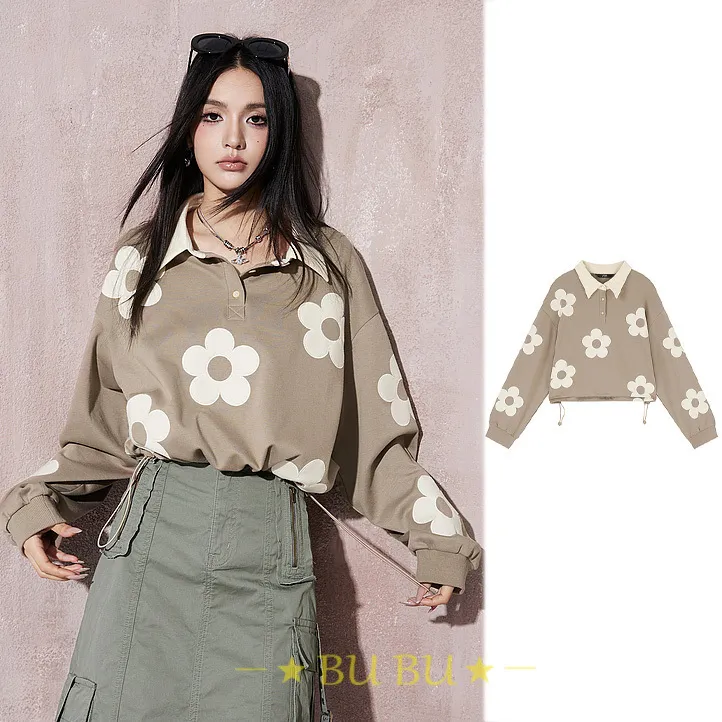 ELF SACK  |Flower Patterns Blended Fabrics Street Style Long Sleeves