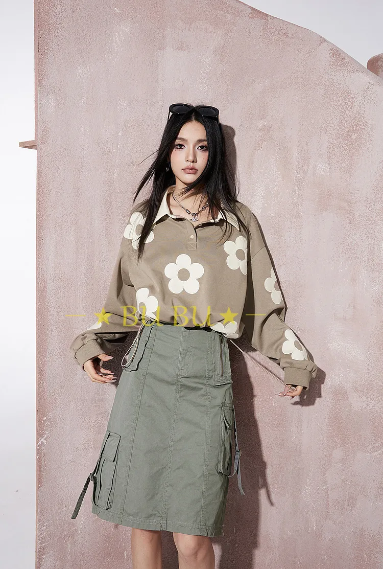 ELF SACK  |Flower Patterns Blended Fabrics Street Style Long Sleeves