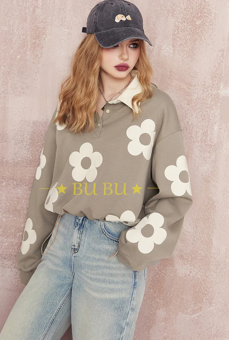 ELF SACK  |Flower Patterns Blended Fabrics Street Style Long Sleeves