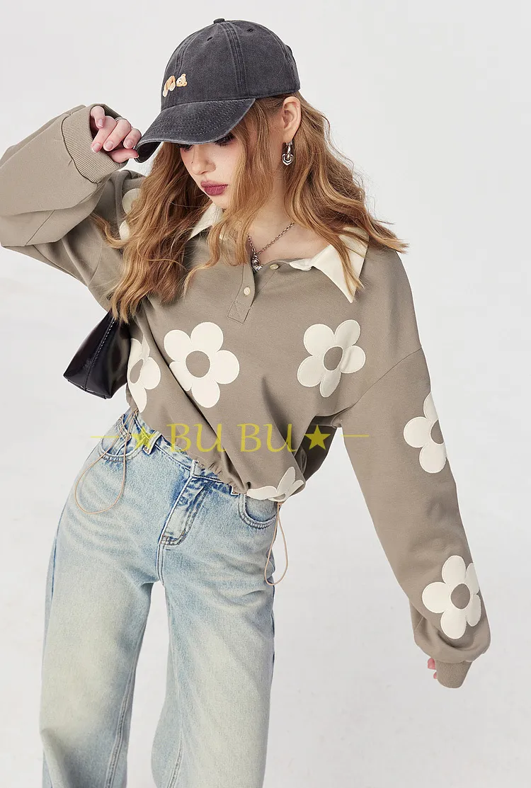 ELF SACK  |Flower Patterns Blended Fabrics Street Style Long Sleeves