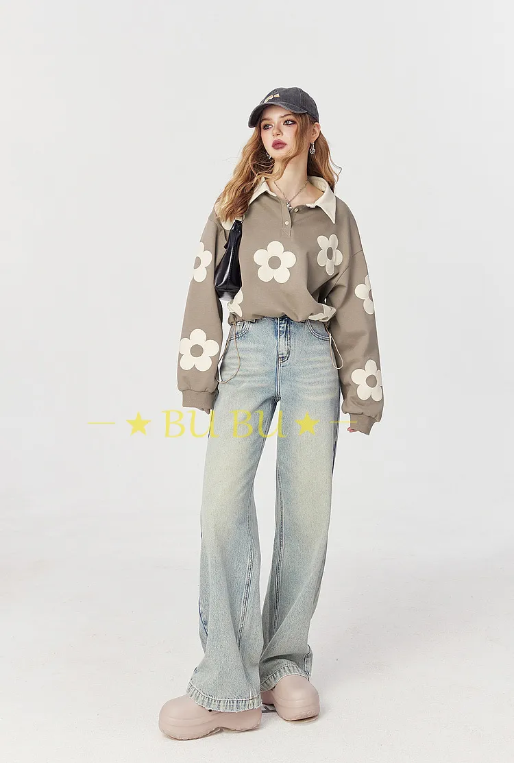 ELF SACK  |Flower Patterns Blended Fabrics Street Style Long Sleeves