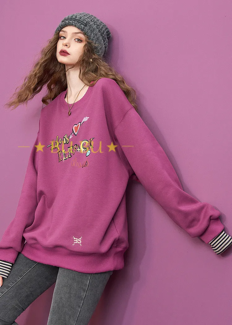 ELF SACK  |Monogram Unisex Sweat Blended Fabrics Street Style