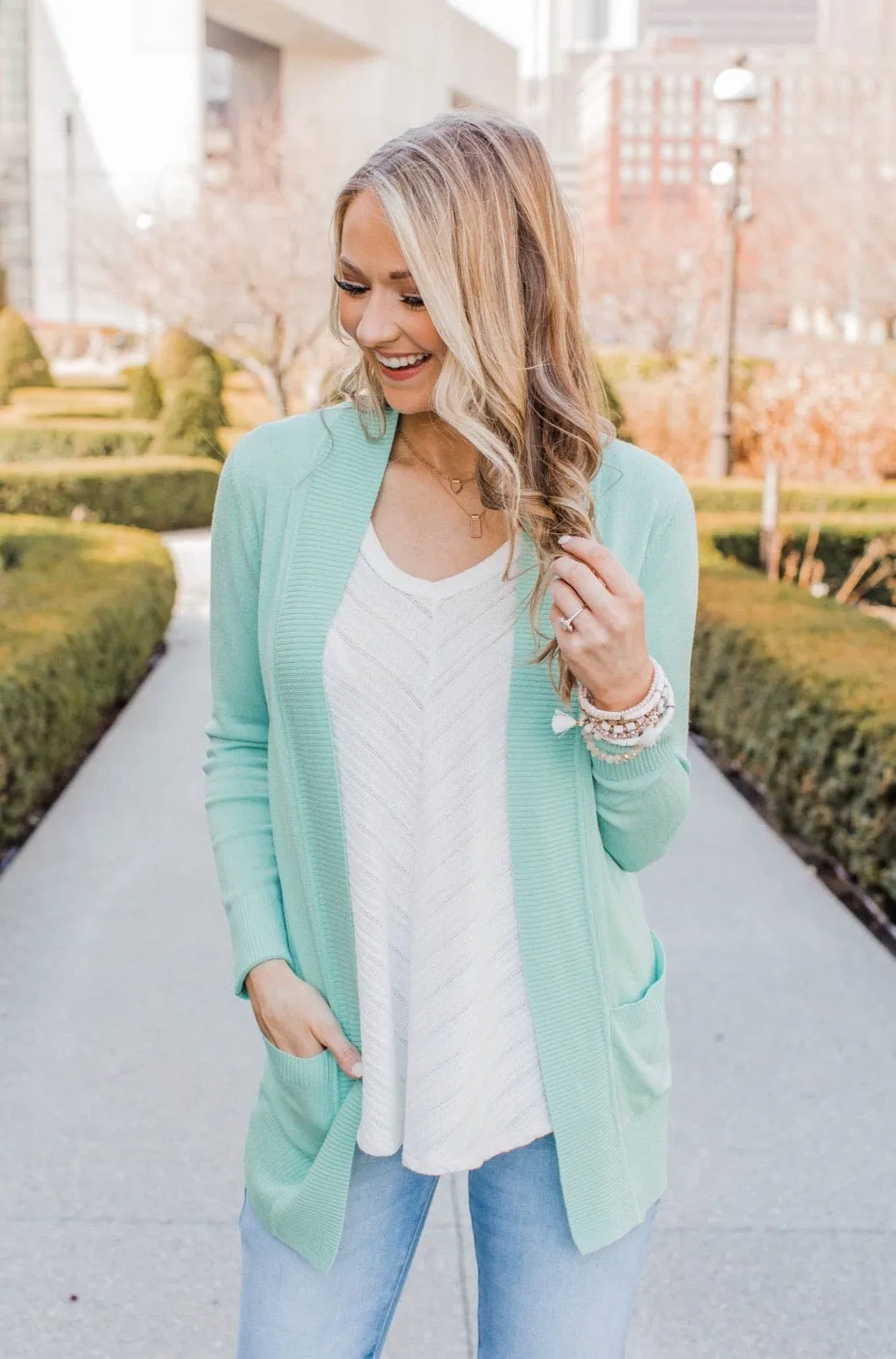 Essential Cardigan- Mint