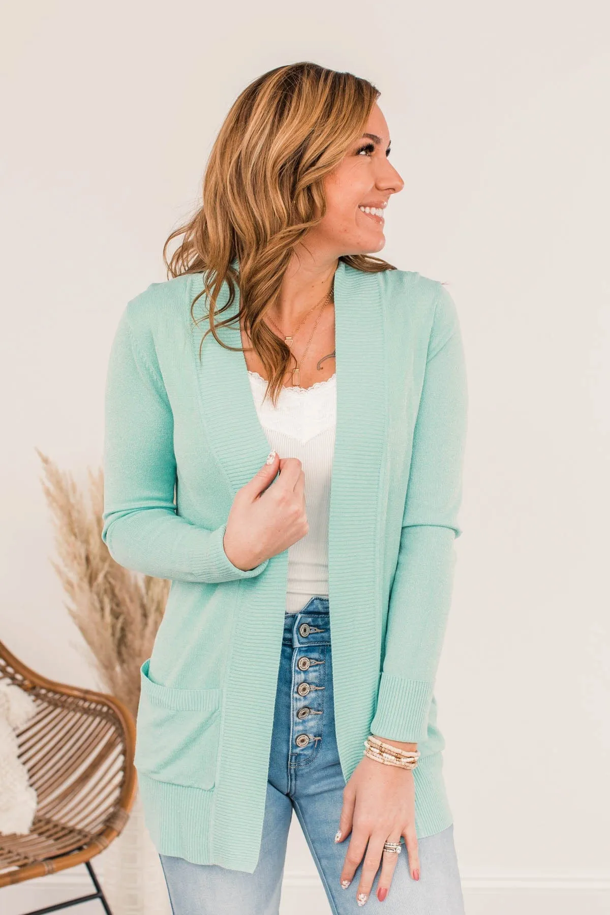 Essential Cardigan- Mint