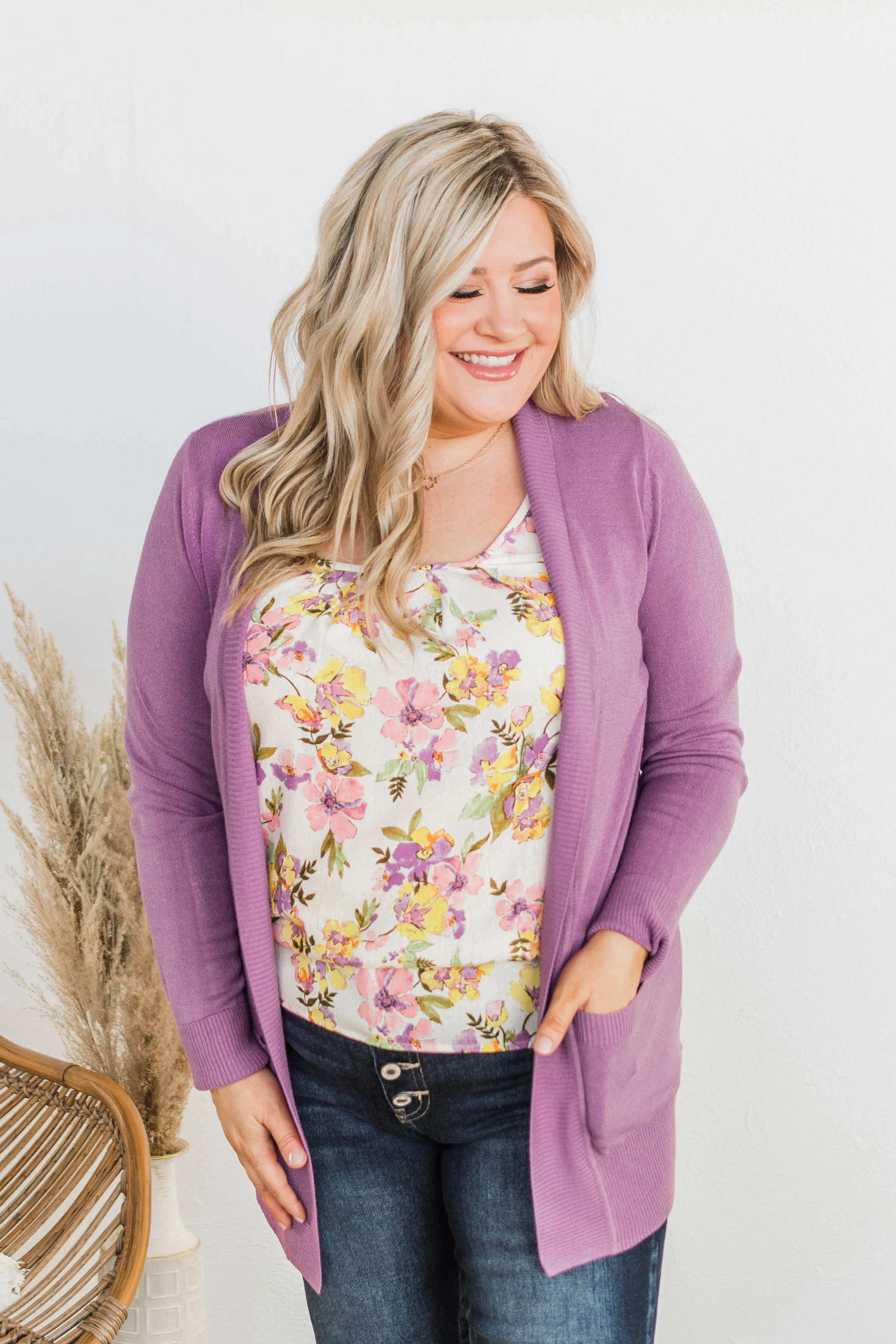 Essential Cardigan- Orchid