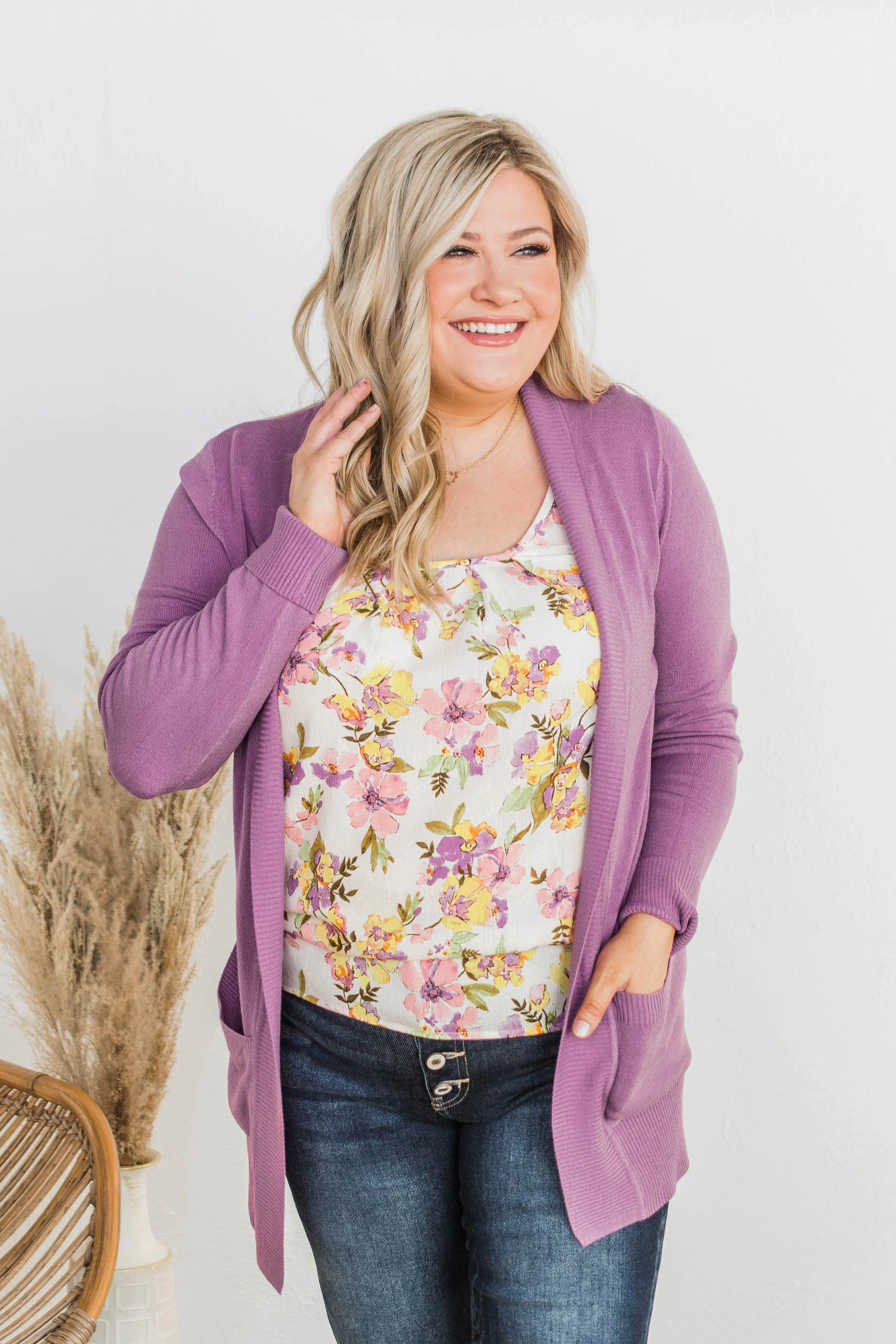 Essential Cardigan- Orchid