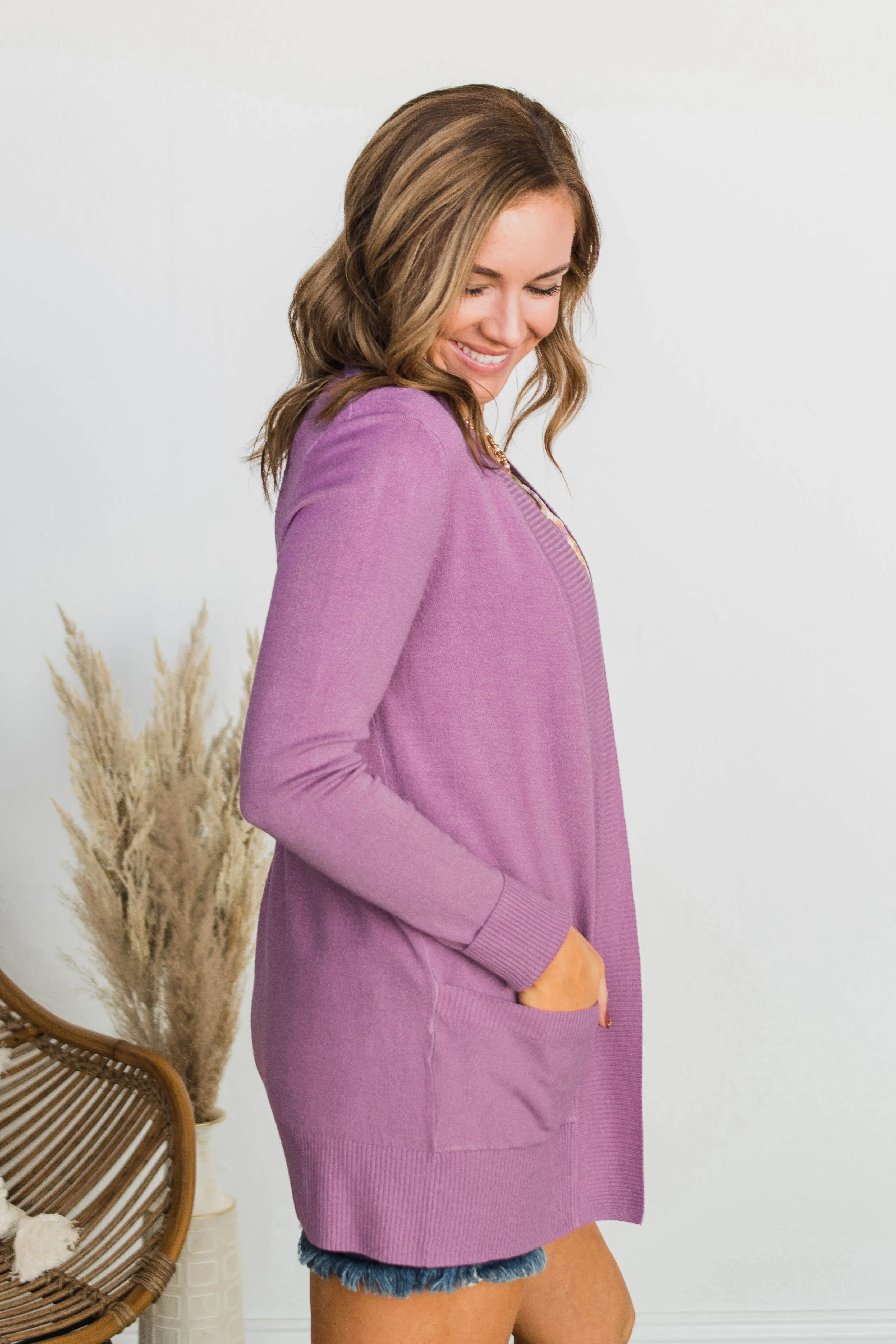 Essential Cardigan- Orchid