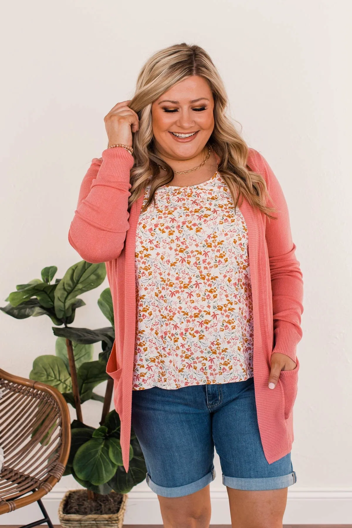 Essential Cardigan- Rose