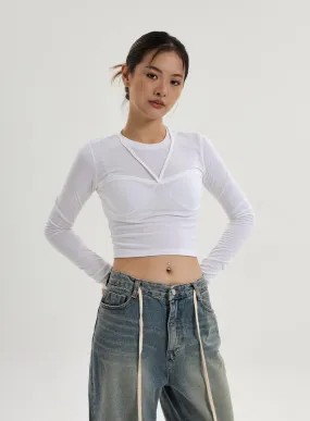 Fake Layered Crop Top CN17