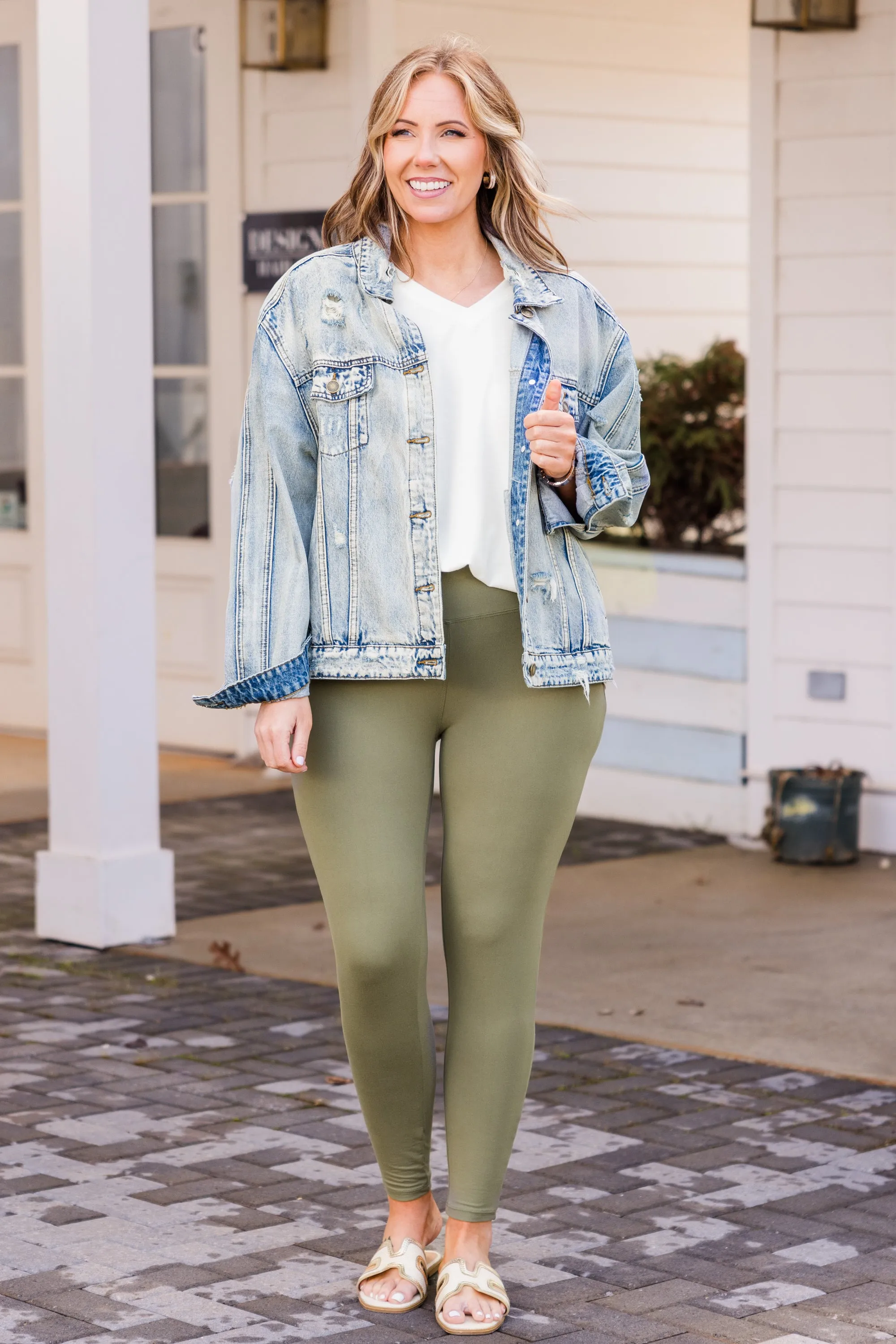 First Place Leggings, Light Olive