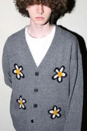 FLOWER CARDIGAN GREY