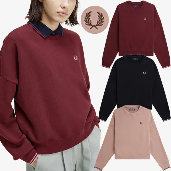 FRED PERRY  |Crew Neck Unisex Street Style U-Neck Long Sleeves Plain