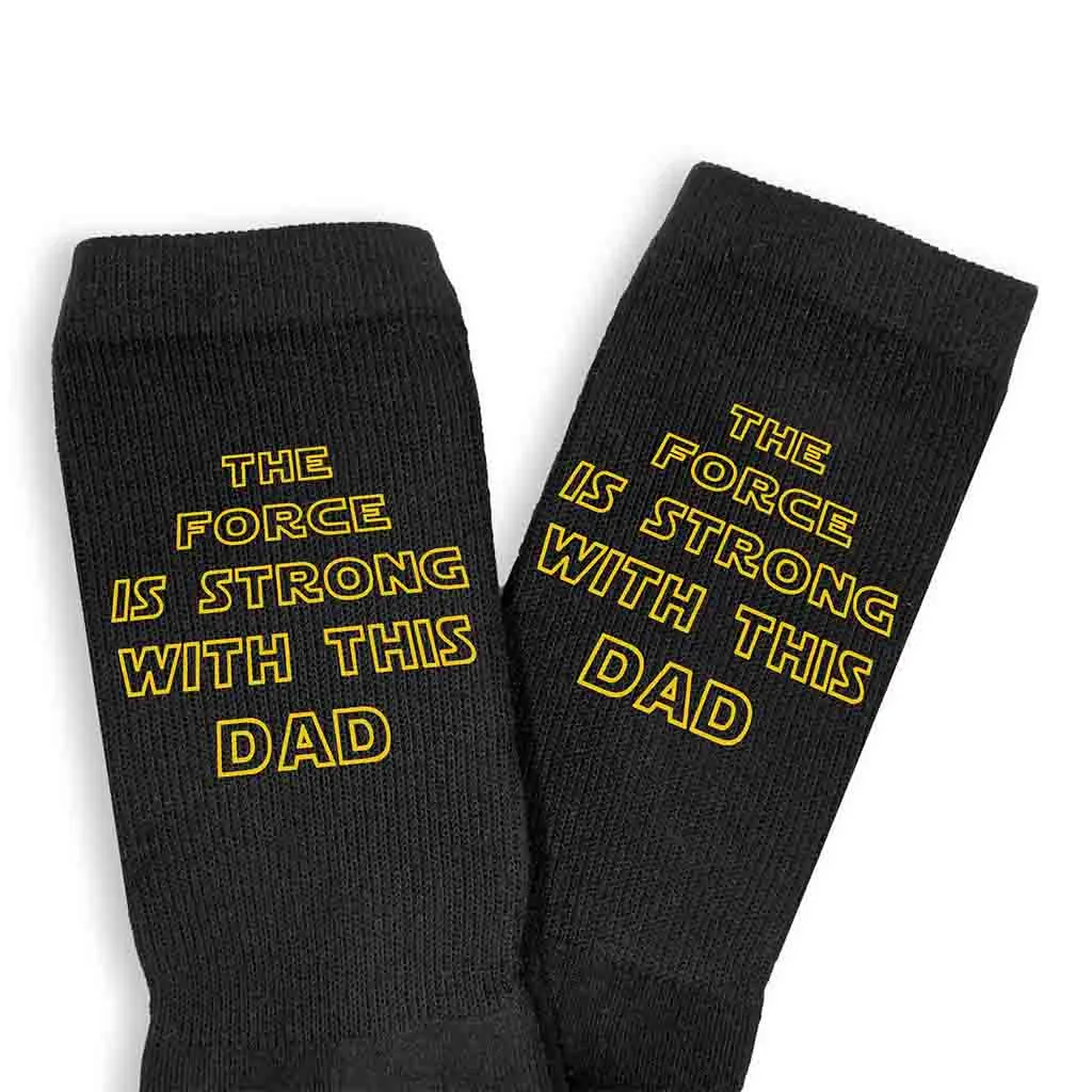 Funny Father’s Day Crew Socks with Star Wars Theme