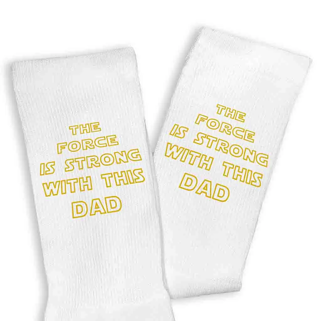 Funny Father’s Day Crew Socks with Star Wars Theme