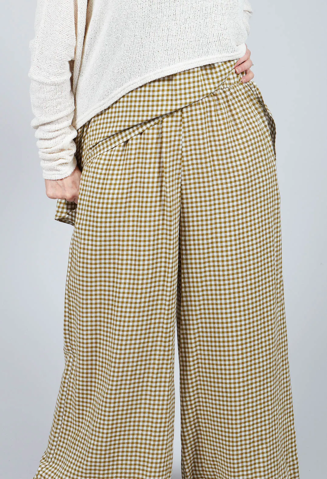 Gingham Trousers in Foglia