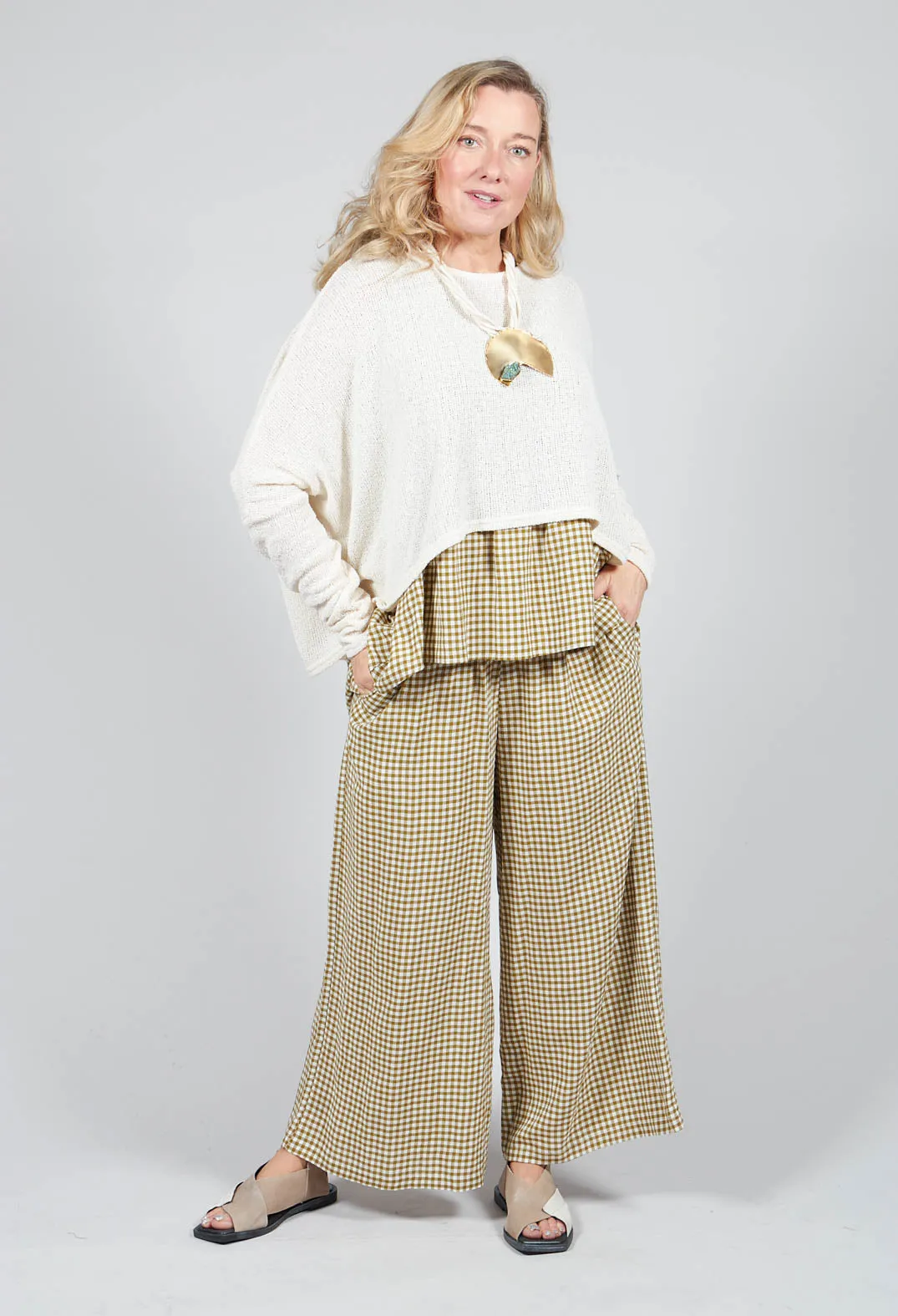 Gingham Trousers in Foglia