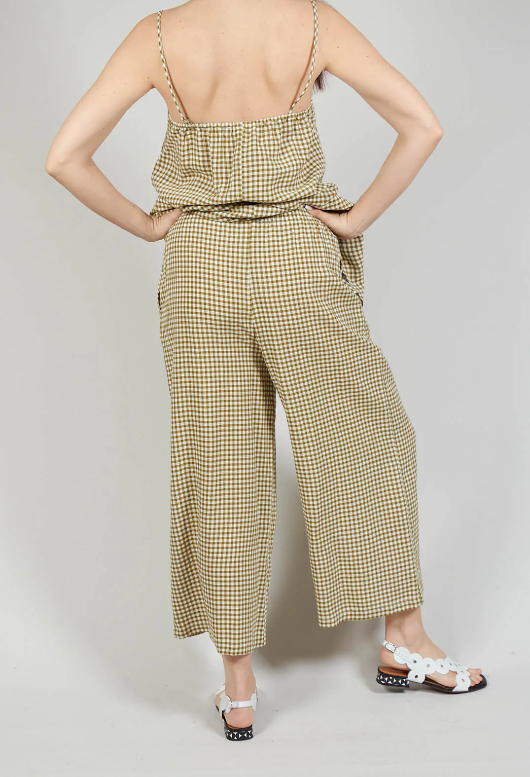 Gingham Trousers in Foglia