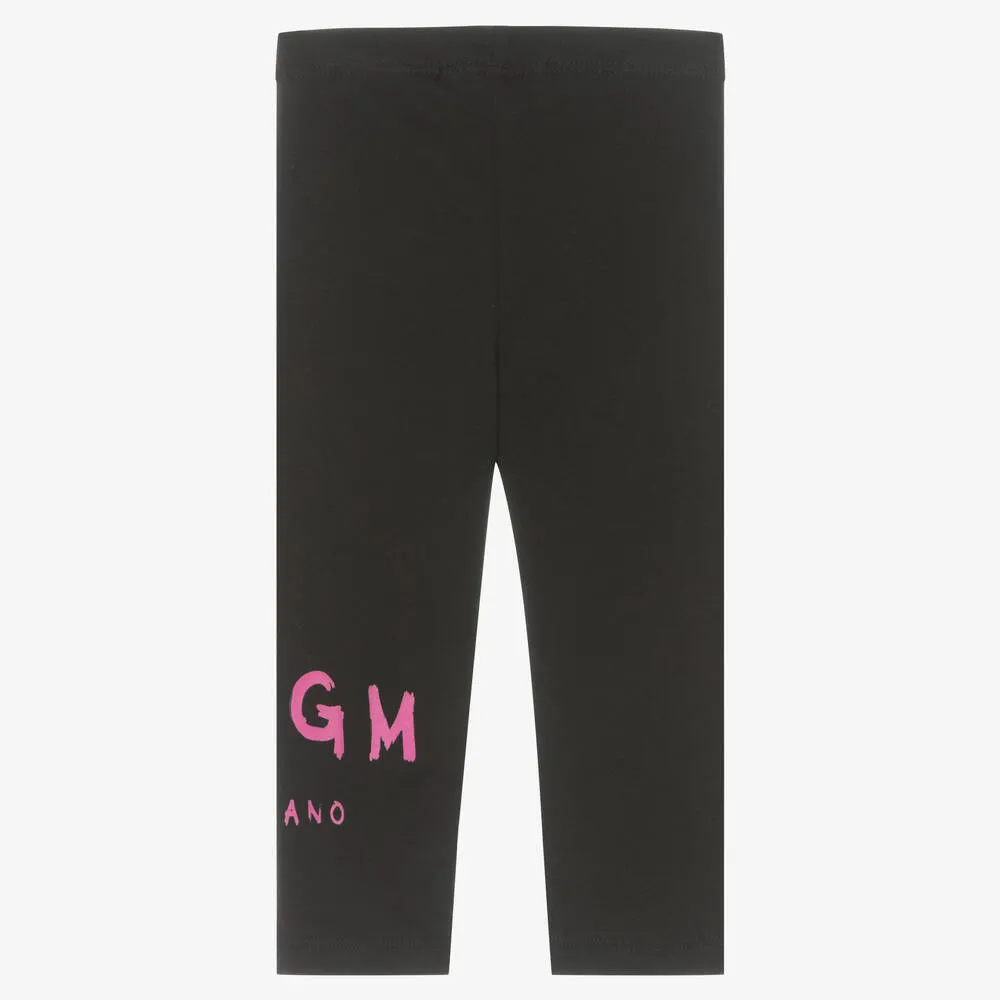 Girls Black Cotton Leggings