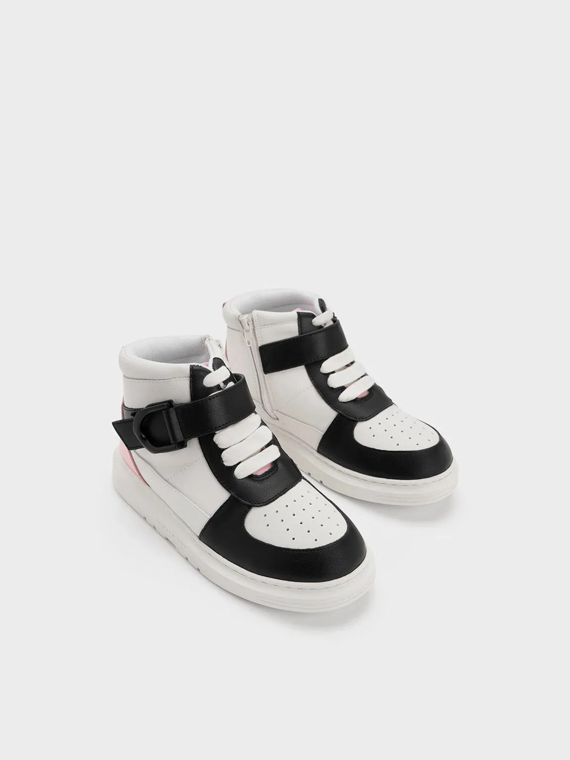 Girls' Gabine Leather High-Top Sneaker - Black