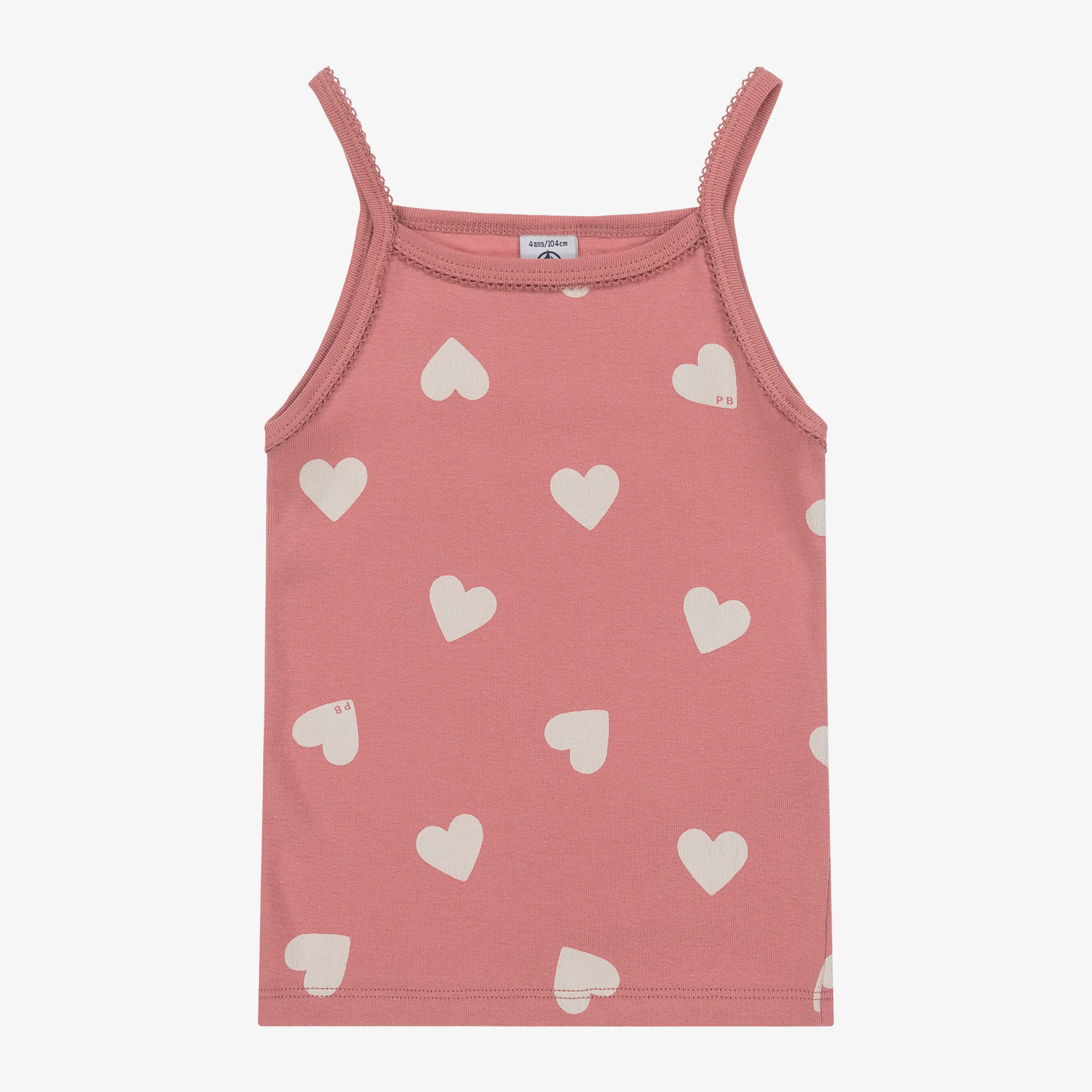 Girls Pink & Ivory Organic Cotton Vests (2 Pack)