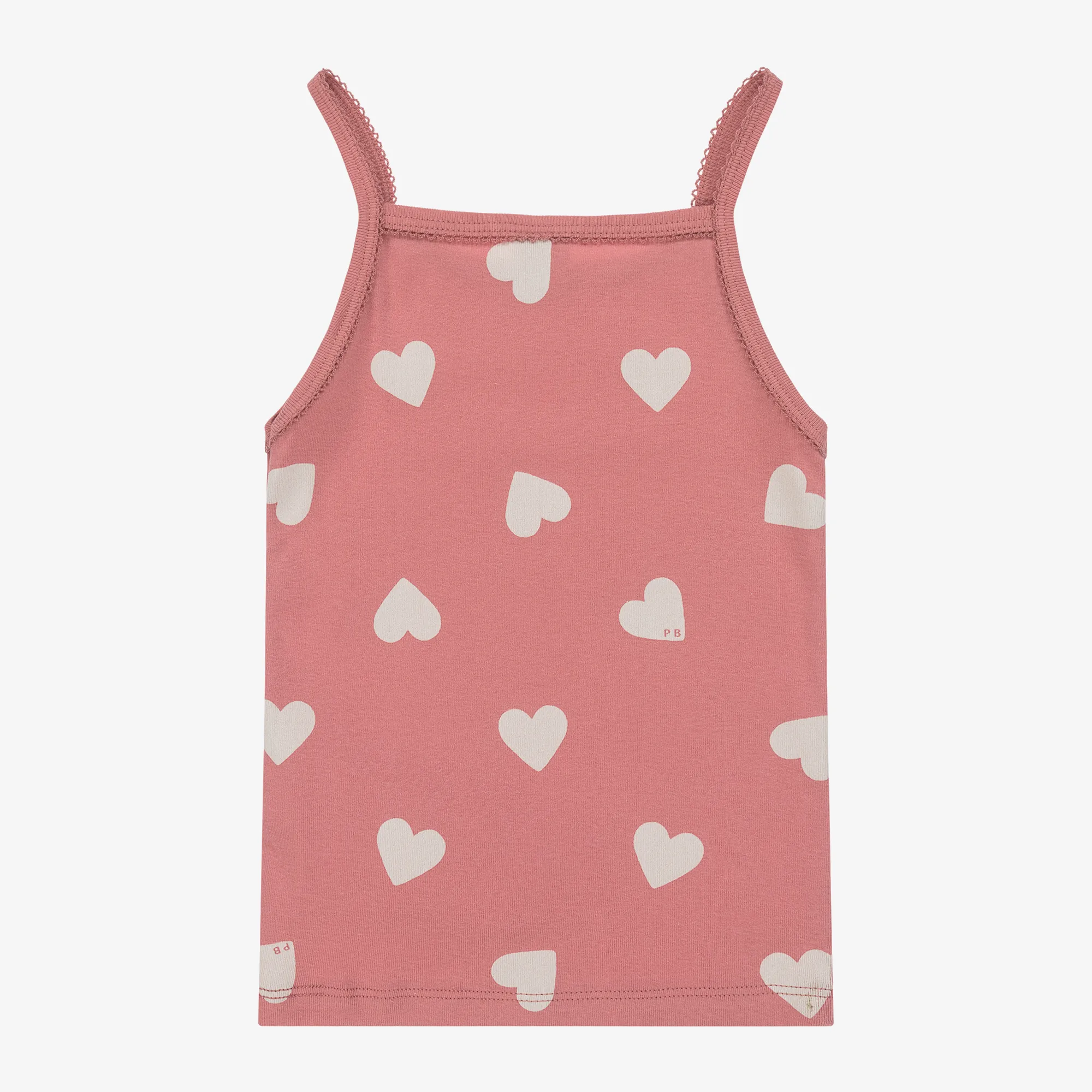 Girls Pink & Ivory Organic Cotton Vests (2 Pack)