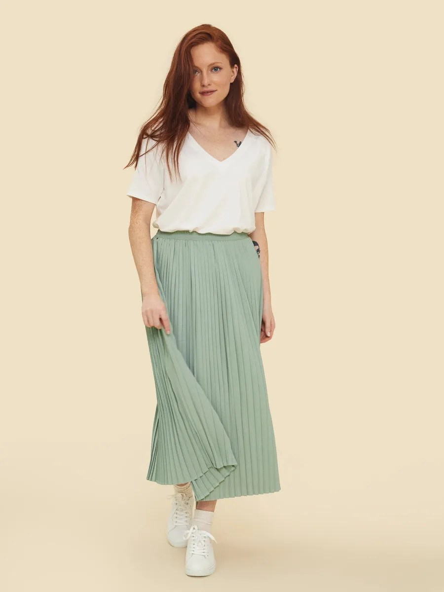 Hazel Sage Pleated Skirt