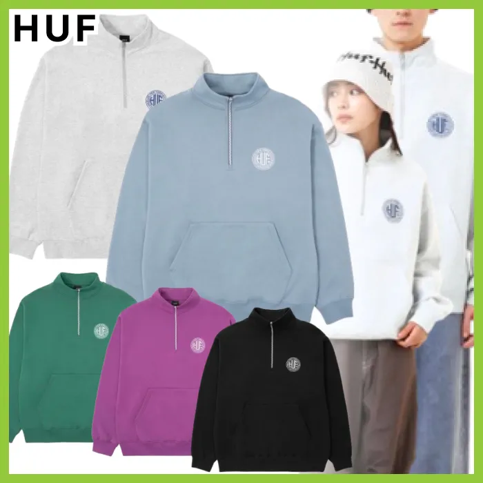 HUF  |Unisex Blended Fabrics Street Style Long Sleeves Plain