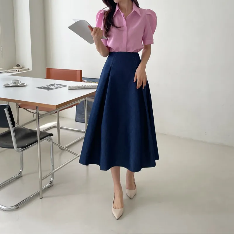 I AM MARI  |Lace-up Casual Style Short Sleeves Lace Office Style