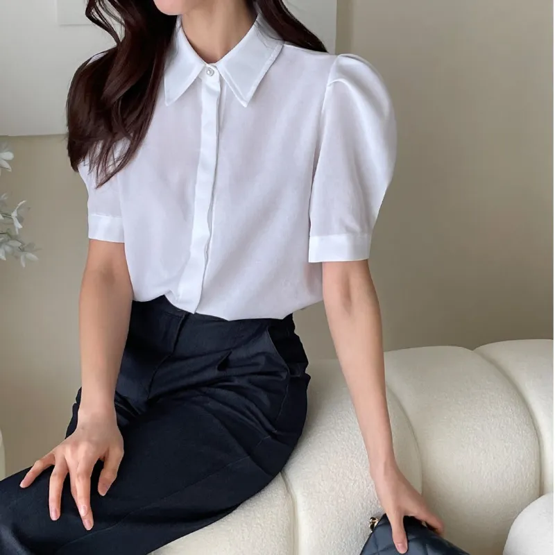 I AM MARI  |Lace-up Casual Style Short Sleeves Lace Office Style