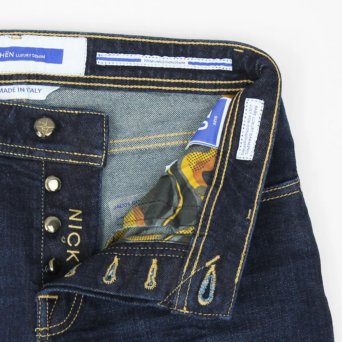 Jacob Cohen - M06 Nick Dark Denim Jeans With Black/Gold Badge