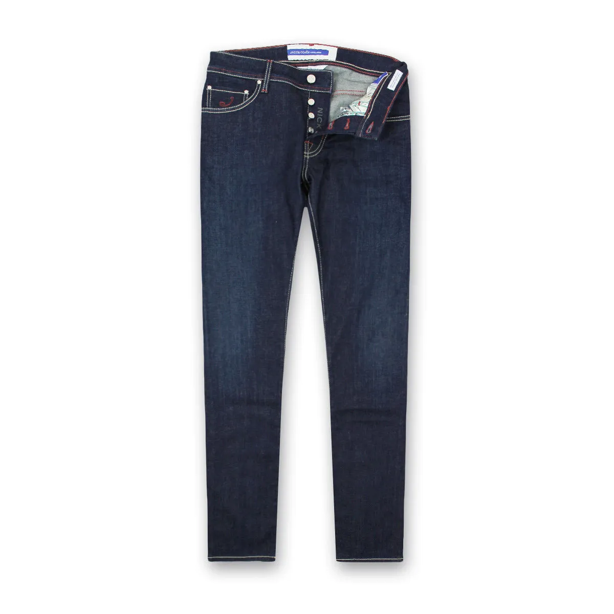 Jacob Cohen - M06 Nick Dark Denim Jeans With Burgundy Badge