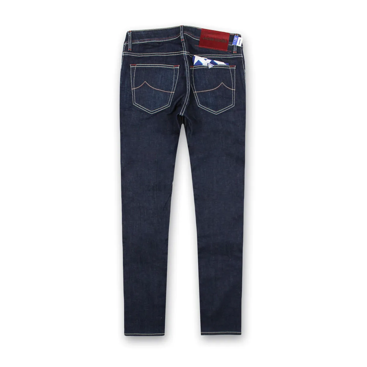 Jacob Cohen - M06 Nick Dark Denim Jeans With Burgundy Badge