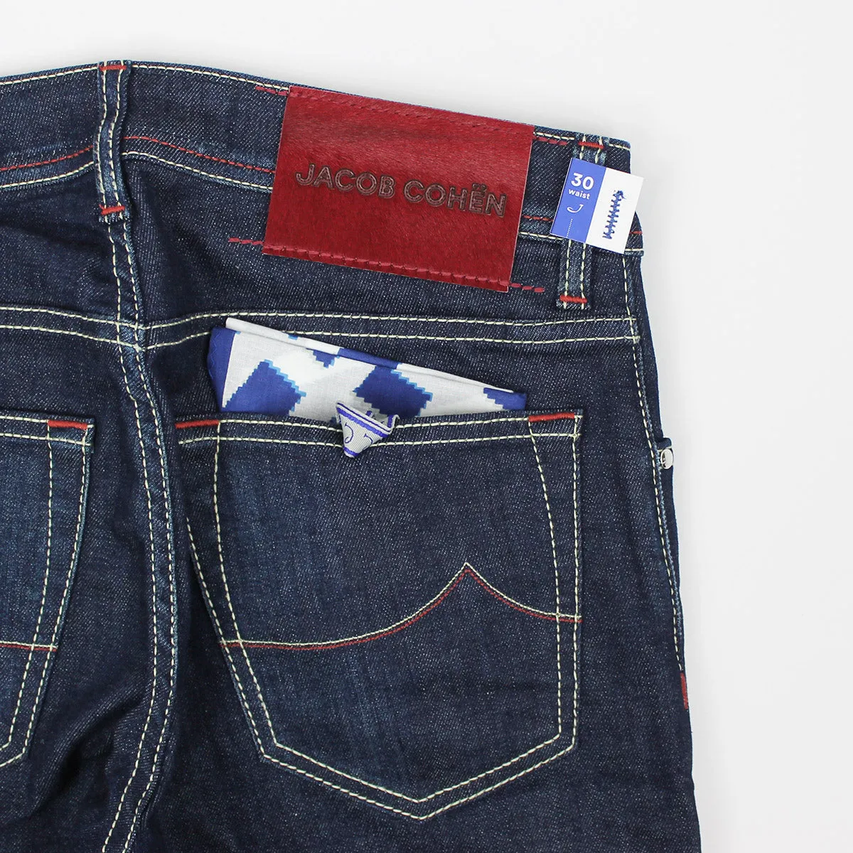 Jacob Cohen - M06 Nick Dark Denim Jeans With Burgundy Badge