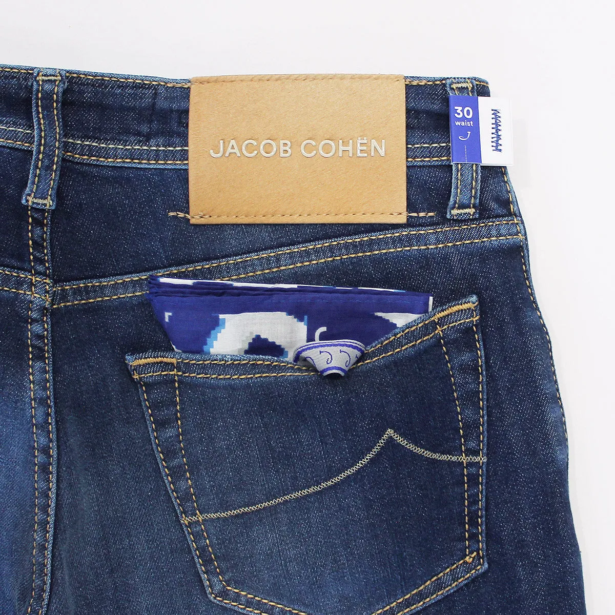 Jacob Cohen - M06 Nick Mid Wash Jeans with Beige Badge