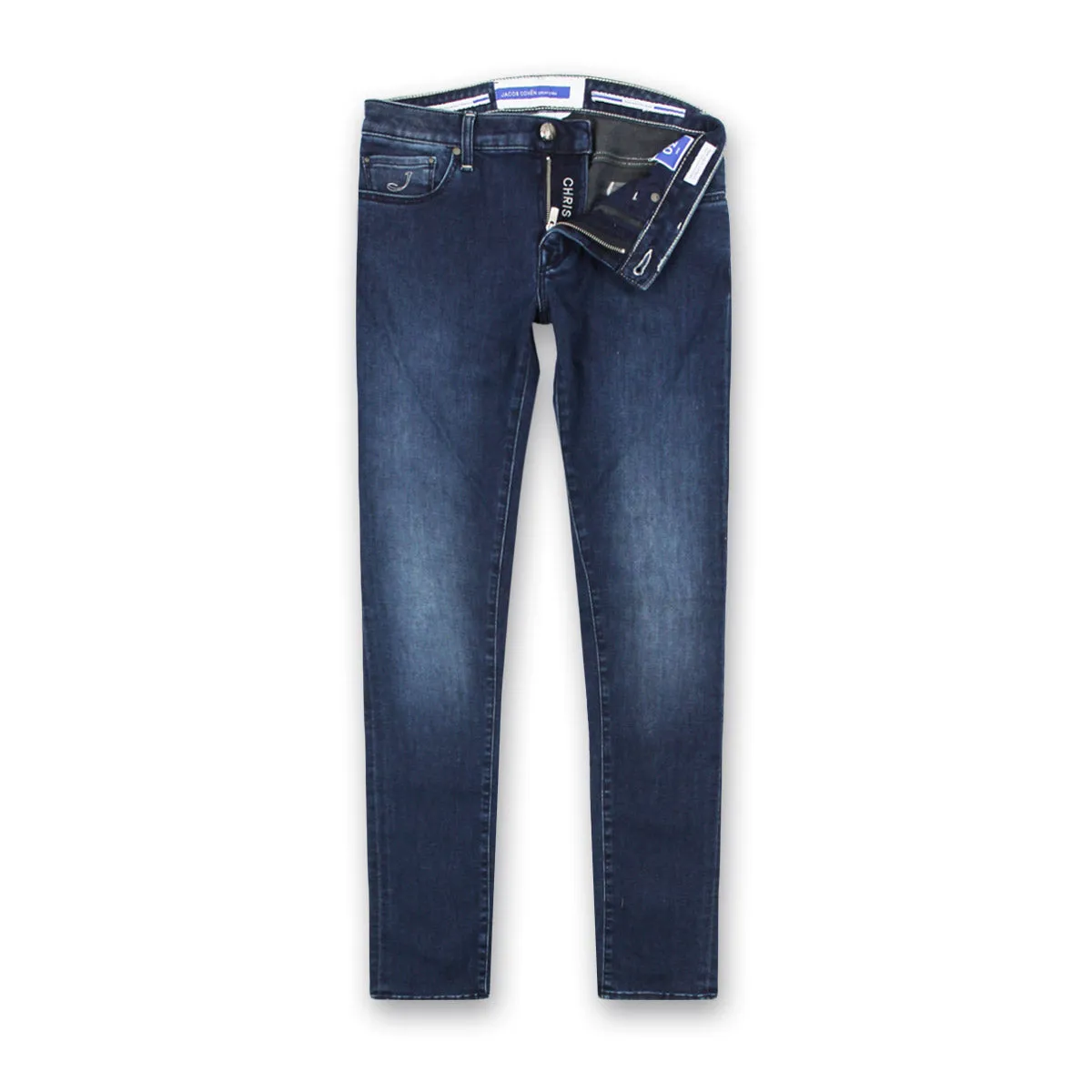 Jacob Cohen - M13 Chris Skinny Fit Blue Jeans with Blue Badge