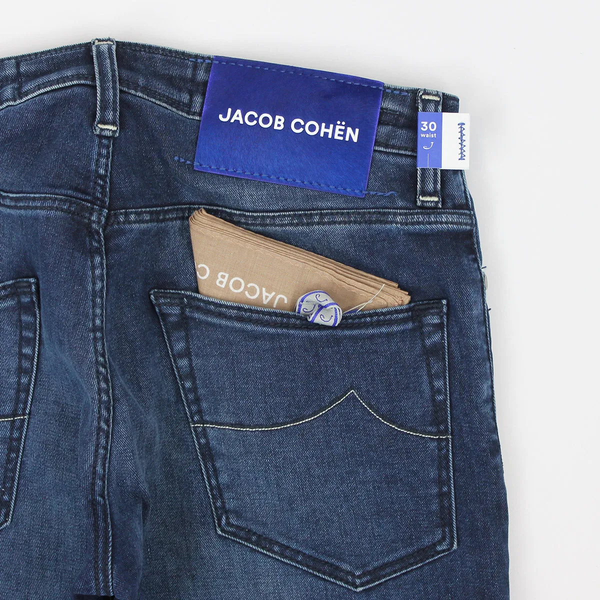 Jacob Cohen - M13 Chris Skinny Fit Blue Jeans with Blue Badge