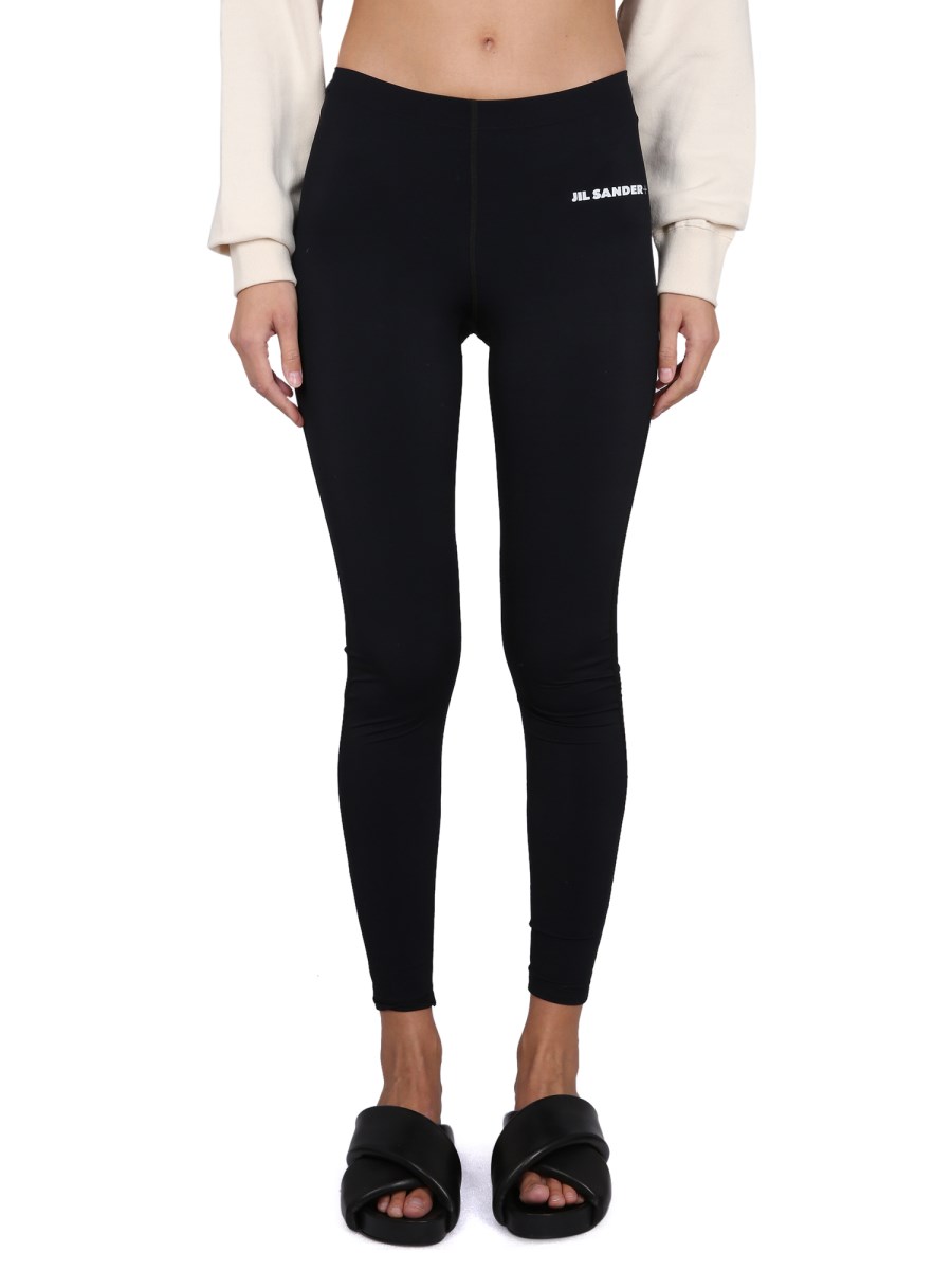 JIL SANDER    LEGGINGS WITH LOGO