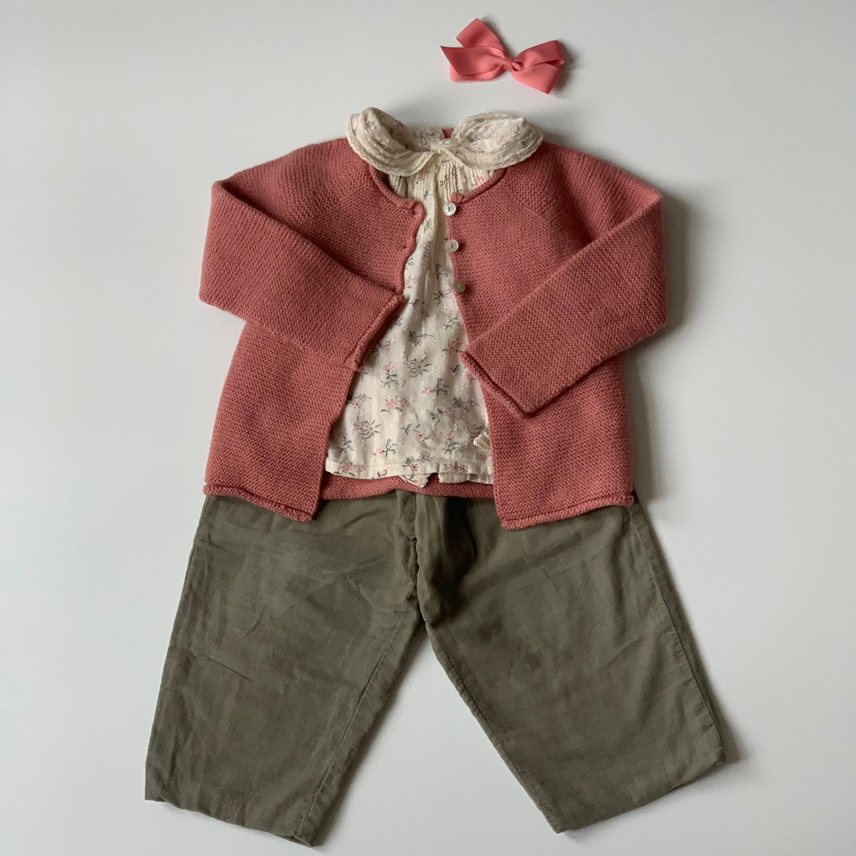 La Coqueta Dusty Rose Merino Wool Cardigan: 18 Months