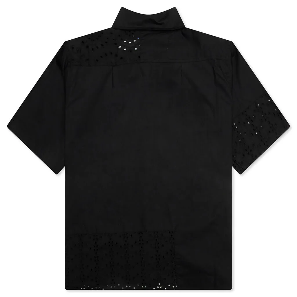 Lace Button Up - Black