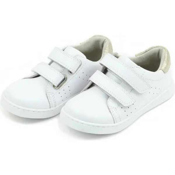 L'Amour Kenzie Double Velcro Sneaker, White